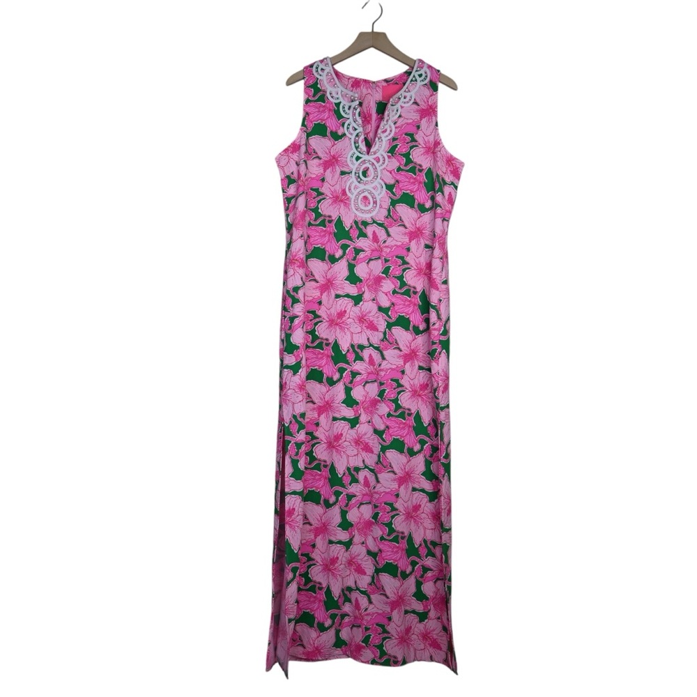 Lilly Pulitzer Women's 12 Elliotta Maxi Shift Dress in Pink Floral NEW - Picture 2 of 10